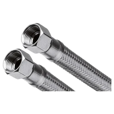 ::Шланг для води INVENA в стальному оплетенні, прохід 12 мм. (1/2в х1/2в) 60 см