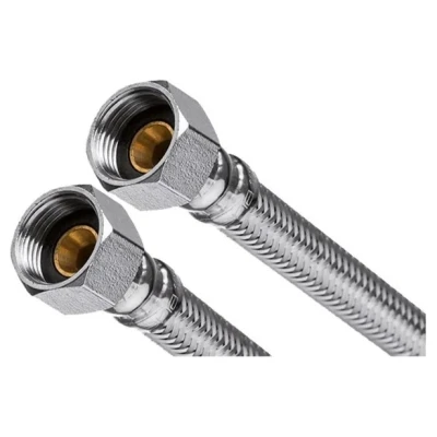 ::Шланг для води INVENA 3/8в х 3/8в 60 см в стальному оплетенні
