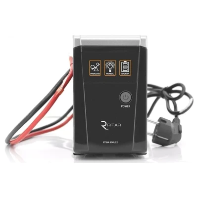 ::ДБЖ з правильною синусоїдою RITAR RTSW-600 LED (360Вт), 12В, під зовнішній АКБ (08301)