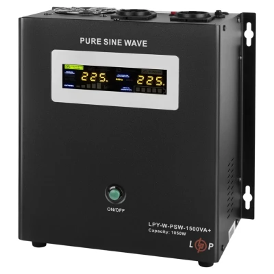 ::ДБЖ з правильною синусоїдою LOGIC POWER LPY-W-PSW-1500VA+(1050Вт) 10/15A