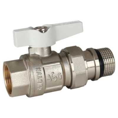 ::Кран кульовий ASG+ 3/4" з американкою прямий білий метелик (6/48)