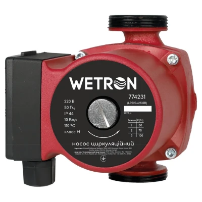 ::Насос циркуляційний WETRON 0.25кВт Hmax 8м Qmax 110л/хв бордо +гайки