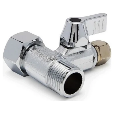 ::Адаптер латунний із кульовим краном 1/2" РЗ х 1/2" РВ х 1/4" труба