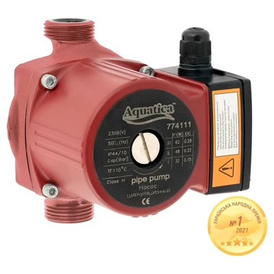 ::Насос циркуляційний AQUATICA 130Вт Hmax 7м Qmax 87л/хв 1 1/2" 130мм + гайки 1"