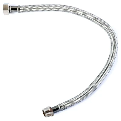 ::Шланг Kottman 1/2" ВхМ10 0,5м в нержавіючому обплетені для води короткий штуцер