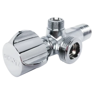 ::Кран двоходовий кутовий 3/4" для водопостачання HERZ 1/2"x3/8"
