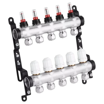 ::Колектор нержавіючий STA G1" х5 (В/Т) з витратоміром, клапаном та євроконусами Classic