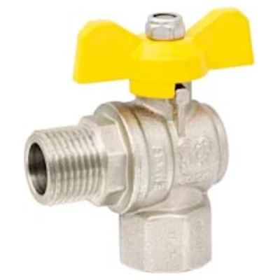 ::Кран кульовий кутовий для газу PROFACTOR 1/2" ЗВ з ручкою "метелик"