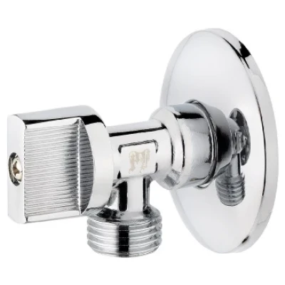::Кран кульовий кутовий PROFACTOR 1/2"Зx3/4"З хром, ручка хром цинк