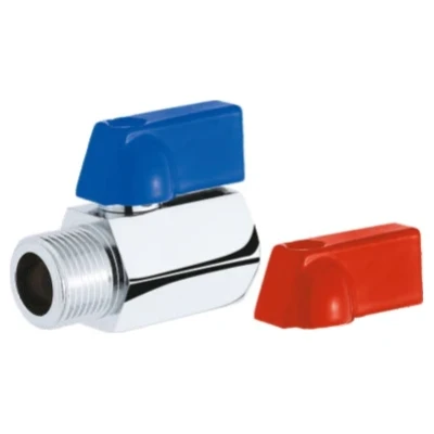 ::Кран кульовий міні PROFACTOR 1/2" ВВ хромований +синя ручка