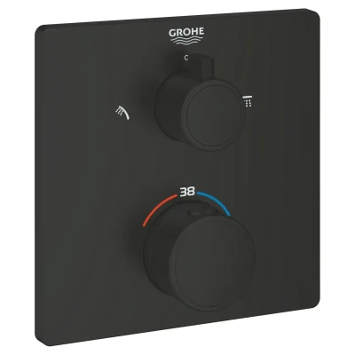 ::Накладна панель на 2 користувачіі GROHE Grohtherm чорний мат