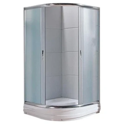 ::Кабіна душова SANTEH півкругла 9001F-ECO 90х90х195 скло фабрік з піддоном15 см проф.алюмін.хром