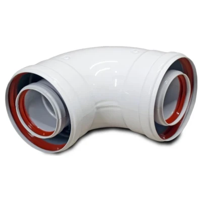 ::Коліно коаксіальне ANTKALIP 60/100х90 ВВ AL-FE (алюміній/ферум)