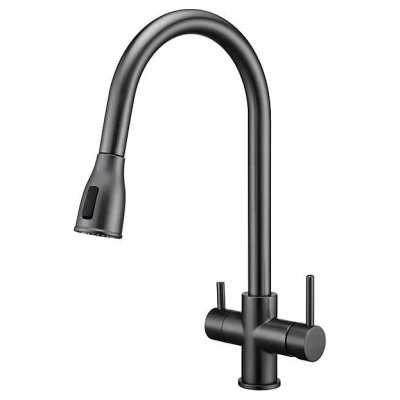 ::Змішувач кухонний FABIANO FKM 3122 Black Steel під осмос
