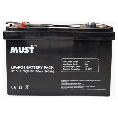 ::Акумуляторна батарея MUST LifeP04 LP15-12100 12.8V 100Ah (339х185х218) 12кг