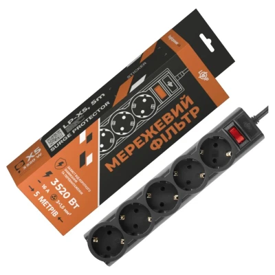 ::Мережевий фільтр PREMIUM LP-X5 5 м Black (3520Вт)