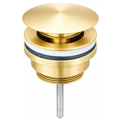 ::Донний клапан VBI для раковини BRUSHED GOLD,універсал (Click-clack)