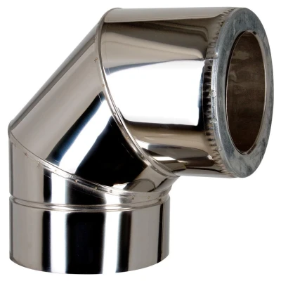 ::Коліно STALAR STANDART TERMO AISI 304 ø130/200 87° нерж/нерж 0,5 мм