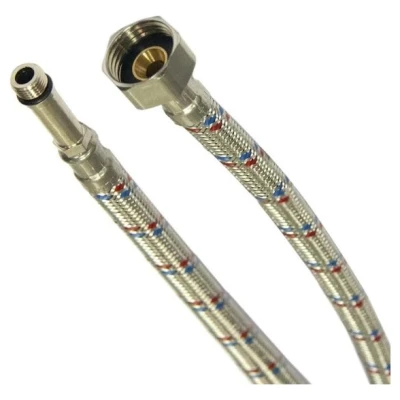::Шланг в нержавіючому обплетені PROFACTOR 1/2" М10 довга голка 0,3м  (в силіконі)