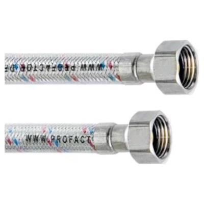 ::Шланг в нержавіючому обплетені PROFACTOR 0,4м  1/2"  ВВ (в силіконі)