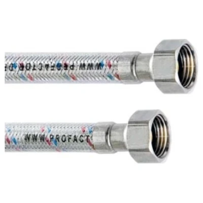 ::Шланг в нержавіючому обплетені PROFACTOR 2,0м  1/2"  ВВ (в силіконі)