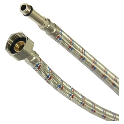 ::Шланг в нержавіючому обплетені PROFACTOR 1/2" М10 довга голка 1,5м  (в силіконі)