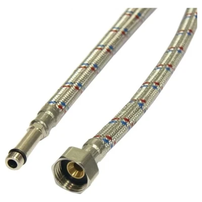 ::Шланг в нержавіючому обплетені PROFACTOR 1/2" М10 довга голка 0,5м  (в силіконі)