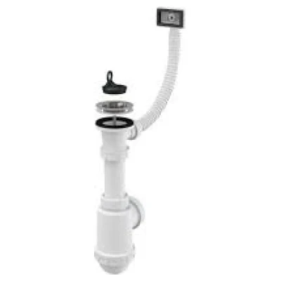 ::Сифон для кухонної мийки ALCAPLAST D70 D50/40 з нержавіючої решіткою  та гофропереливом