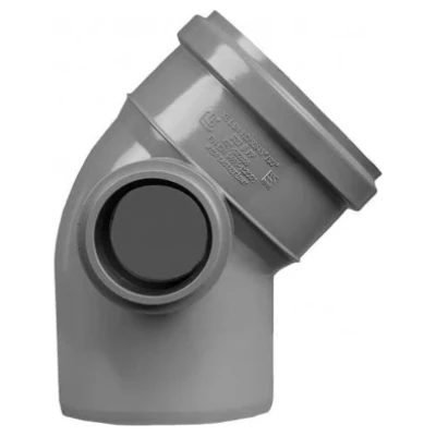 ::Коліно каналізаційне з відводом вліво SANIBUD ПП 110х50х45х90