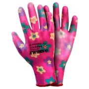 Рукавиці трикотажні з частичним ПУ покр р8(червоний манжет)