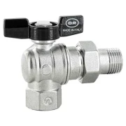 Кран кульовий з американкою кутовий OFFICINE RIGAMONTI 1/2"ЗВ PN16  метелик
