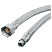 Шланг для води INVENA в стальному оплетінні 1/2" х М10 30см. коротка голка
