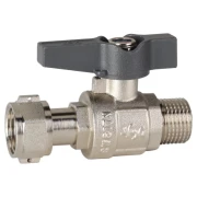 Кран кульовий ASG+ 3/4" ЗВ з накидною гайкою прямий метелик (10/80)
