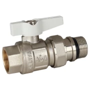 Кран кульовий ASG+ 3/4" з американкою прямий білий метелик (6/48)