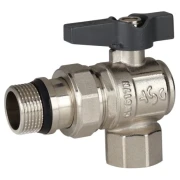 Кран кульовий ASG+ 3/4" з американкой кутовий метелик (6/48)