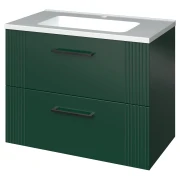 Тумба підвісна Van Mebles Елара з умивальником Родео 80см смарагд
