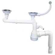 Сифон для мийки подвійний NOVA з випусками 3 1/2", труба 40мм (1190N)