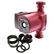 Насос циркуляційний WETRON 100Вт Hmax 6м Qmax 50л/хв 1 1/2" 180мм бордо + гайки 1"