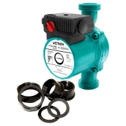 Насос циркуляційний WETRON 75Вт Hmax 4м Qmax 40л/хв 1 1/2" 180мм зелений + гайки 1"