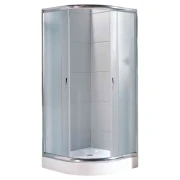 Кабіна душова SANTEH півкругла 8001F-ECO 80х80х195 скло фабрік з піддоном15 см проф.алюмін.хром