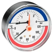 Термоманометр аксіальний ARTHERMO (80 мм, 0-6 бар, 0-120°С) задній вихід