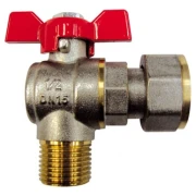 Кран кульовий кутовий з накидною гайкою 3/4"х3/4"KARRO