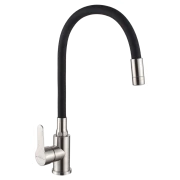 Змішувач для кухні INVENA Ksanti Inox, чорний/сатин 2-функц,