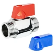 Кран кульовий міні PROFACTOR 1/2" ЗЗ хромований +синя ручка