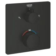 Накладна панель на 2 користувачіі GROHE Grohtherm чорний мат