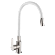 Змішувач для кухні INVENA Ksanti Inox, білий 2-функц,