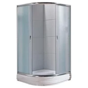 Кабіна душова SANTEH півкругла 9001F-ECO 90х90х195 скло фабрік з піддоном15 см проф.алюмін.хром