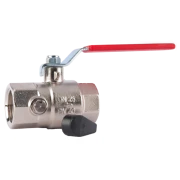 Кран кульовий  HERZ  ВР-ВР з ручкою,з можливістю дренажа ,розмір 15