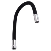Вилив змішувача GLR-BLACK-55 для кухні, гофрований, силікон Чорний, 3/4"ВН
