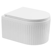 Підвісний унітаз INVENA Glamour безободовий QFS,ребристий з вільнопад кришкою